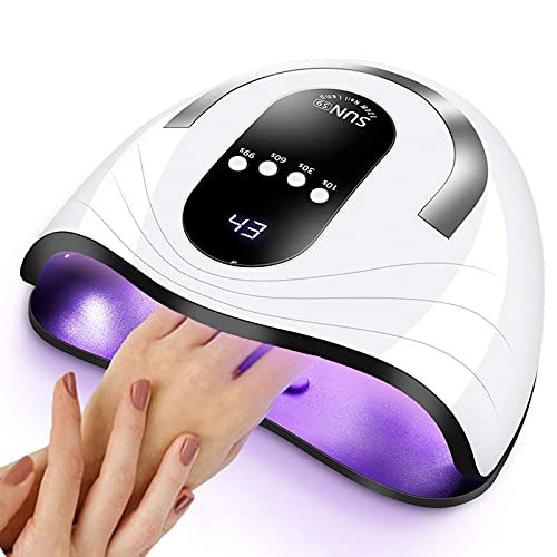 Nagellampe, 120W Nageltrockner LED/UV Lampe für Nägel, Auto-Sensor Aushärtelampe mit 4 Timer Einstellungen, Abnehmbarer…