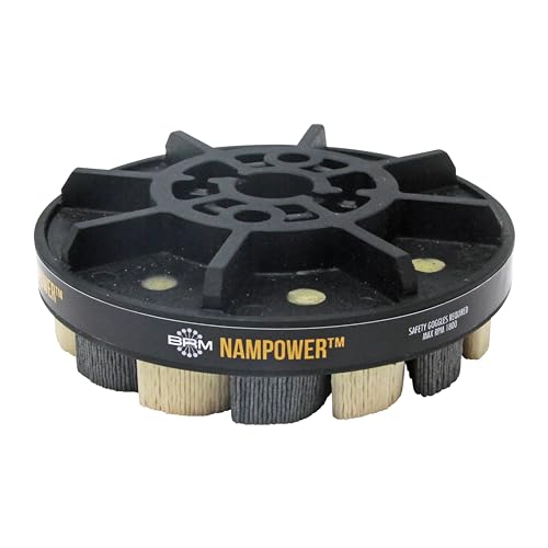 Image of Brush Research ADT15018180 Nampower Turbine Style Abrasive Disc Brush, Combination Silicon Carbide /Ceramic Filament, 150mm Diameter, 18mm Bristle Length (Pack of 1)
