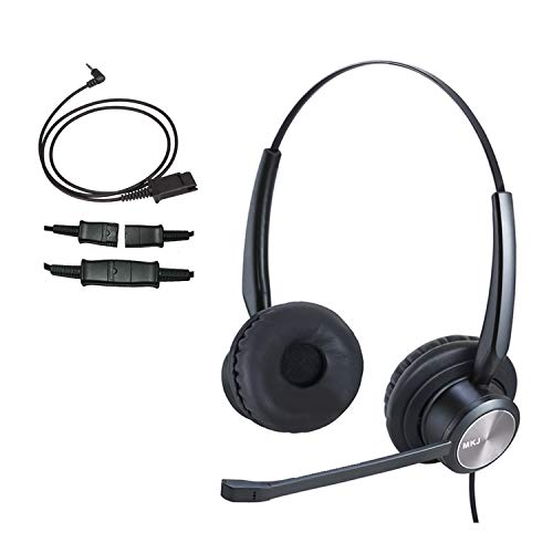 2.5mm Headset for Panasonic Phone Corded Call Center Office Landline Headphone with Noise Cancelling Microphone for Vtech DECT 6.0 Phone DS6151 Cisco SPA 303G Panasonic KX-TGA470 Gigaset Uniden
