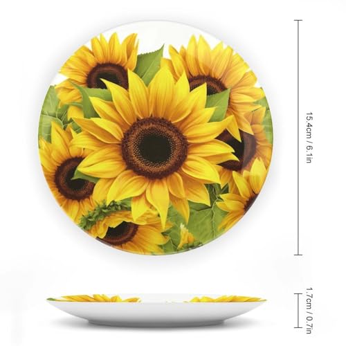 Plato decorativo de porcelana Sunflower Bone China miniatura 2