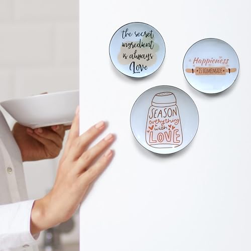 Image of Amazon Basics Kitchen Quotes Metal Decorative Fridge Magnet | Gift Items for Women and Men | Home Decoration Gift Item | Set of 3 | Stylish Fridge Magnet 1x9 CM, 1x7 CM
