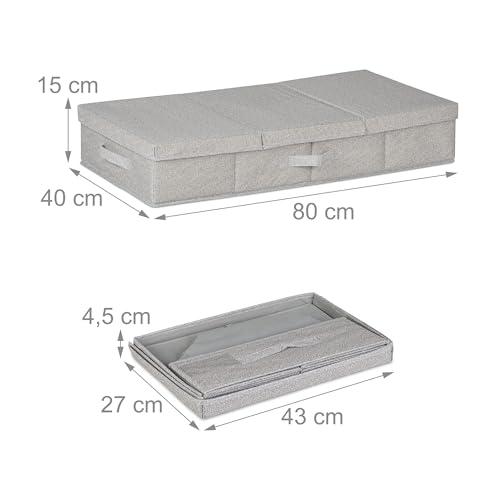Rangement sous lit contre le désordre lot de 2 boîtes plates 50L - 5