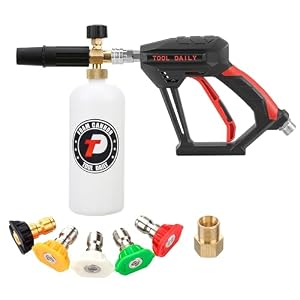Tool Daily Short Pressure Washer Gun with Foam Cannon, 1/4″ Quick Connect