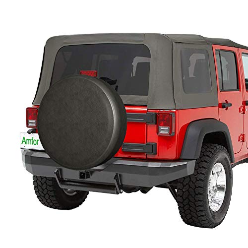 Amfor 26-27 Inch Spare Tire Cover, Universal Fit For Jeep, Trailer, Rv, Suv, Truck,Tough Tire Wheel Soft Cover Diameter 26" - 27", Camper Wheel, Weatherproof Tire Protectors (Black) #TOP7