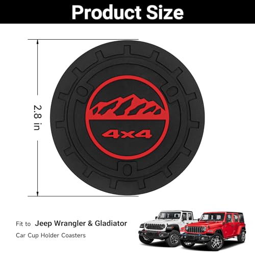 Juego de 2 tapetes para portavasos auto 4X4 silicona miniatura 3