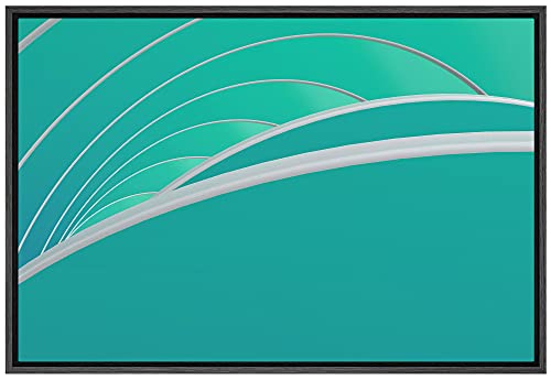 SIGNLEADER Framed Canvas Print Wall Art Twisting Gray Line Landscape