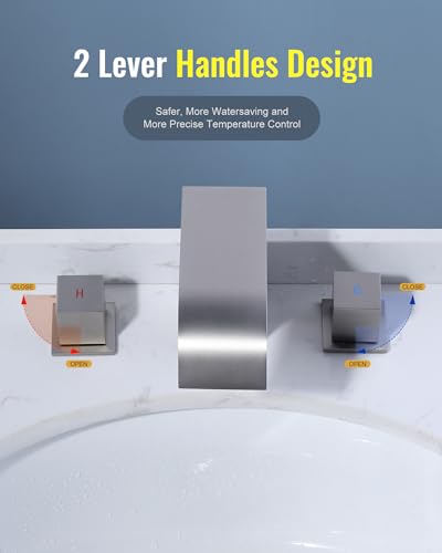 ARCORA Waterfall Bathroom Faucet for 3 Hole 8 Inch Widspread - image 4