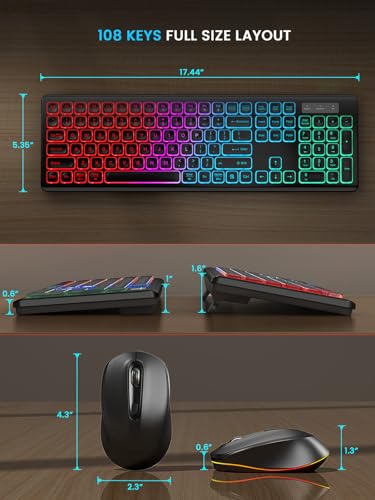 Sablute Wireless Keyboard And Mouse Backlit thumb #8