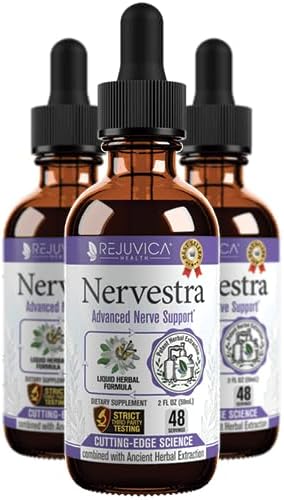 Nervestra Nerve Health Support Supplement - Fast-Absorbing Herbal Liquid Formula - Turmeric, White Willow Bark, B-Vitamins, Alpha Lipoic Acid, Acetyl-L-Carnitine and More