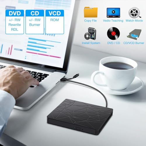 Unidad Externa CD DVD Tipo C y USB 3.0 Slim Portátil miniatura 6