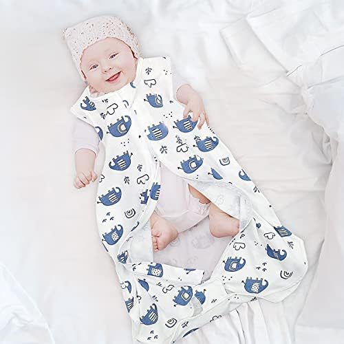 Rightwell Baby Sleep Bag, Baby Sleeping Bag, Sleeveless Cotton Baby Wearable Blanket with 2 Way Zipper, All Season Baby Swaddle Blanket Suitable for 0-12M