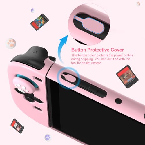 Image of innoAura Switch 2 Case 14-in-1 Bundle for NS Switch 2 (2025), with Carrying Case, Protective Cover, Thumb Grips, Screen Protector, Cute Pendant and Sticker, Pink