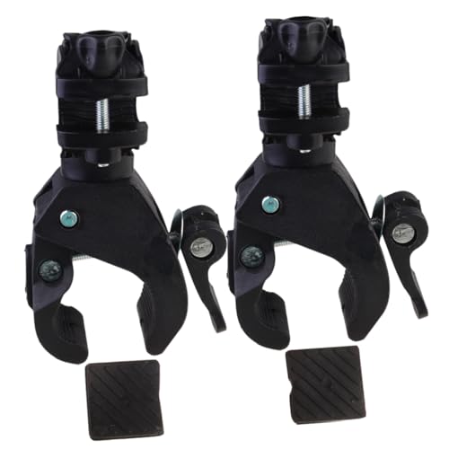 BESPORTBLE 2pcs Bike Handlebar Flashlight Bracket Rotatable Headlight Lamp Rack for Road Bikes Lightweight Plastic Design for Outdoor Riding Black
