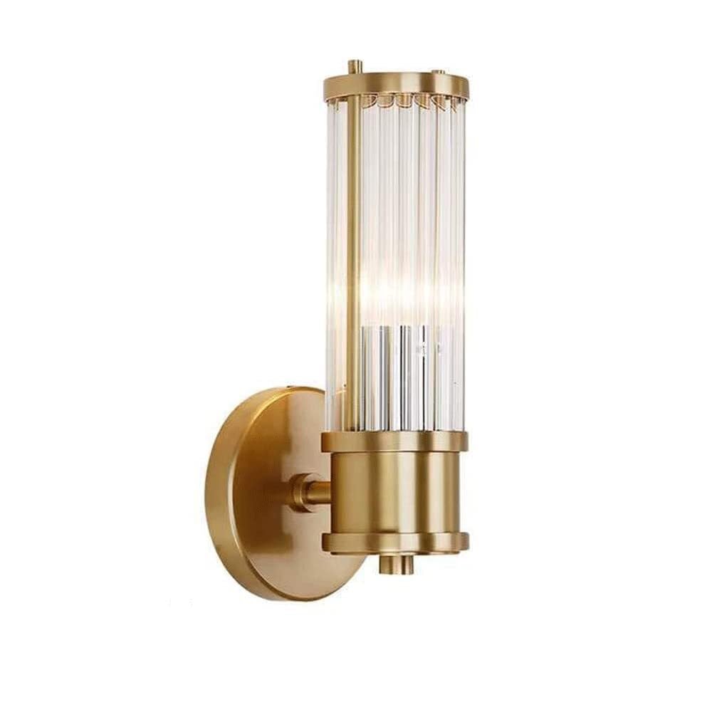 LYOUAE Nordic Striped Glass Wall Light Minimalist Gold Iron Wall Sconce