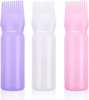 FANKUTOYS Root Comb Applicator Bottles,3Pack 150ml Applicator Bottle for Hair Dye Brush Root Shampoo Bottle with Graduated Scale for Hair Coloring Home Salon Supplies