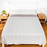 H HANSEL HOME Juego de Sábanas Termicas 3 Piezas Pirineo para Cama de 150x190cm, Sábanas Polares de Invierno Ultra Suave, Incluye Sabana Bajera + Encimera + Funda de Almohada - Ramo Lila