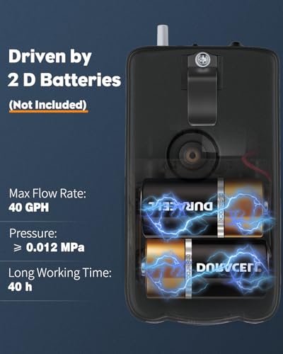 Image of Pawfly Outdoor Live Bait Aerator 40 GPH Battery Air Pump for 30 Gallon Bait Bucket Portable Battery Powered Oxygen Pump for Fishing, Battery Not Included (Air Stone & Airline Tubing Inside Pump Body)