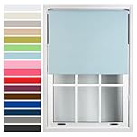 FURNISHED Custom-Made Premium Roller Blinds - Blackout Window Blinds with Metal Fittings - Thermal Insulated and Energy-Efficient - Made to Measure Duck Egg Blue, 120W x 165H cm