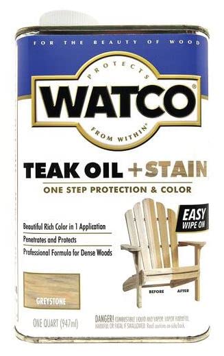 Watco348759-4PK Teak Oil + Stain, Quart, Greystone, 4 Pack