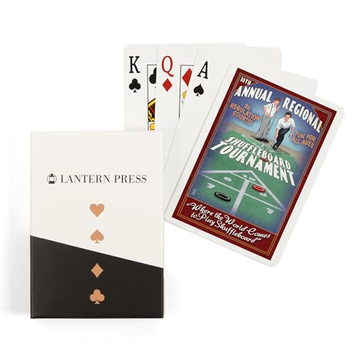 Lantern Press Shuffleboard, Vintage Sign (52 Playing Cards, Poker Size Card Deck with Jokers)