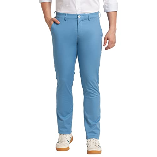 Image of Colorplus Men's Cotton Blend Print Pattern Nuvo Fit Flat Front Casual Trouser