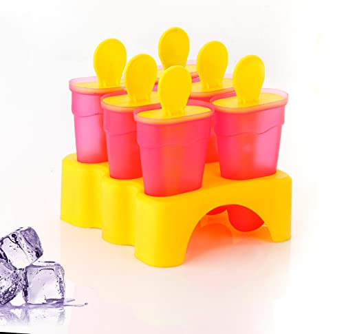 Image of BPA Free Ice Lolly and Kulfi Maker Set of 8 Reusable Popsicle Moulds Food Grade Plastic Ice Cream Popsicle Maker for Home Kitchen Multicolor (Mixed)
