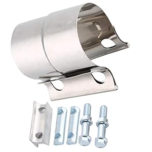 Suuonee Auspuffrohrschelle, Universal Car Edelstahl Auspuffrohrschelle Lap Joint Band Clamp (2 Zoll)