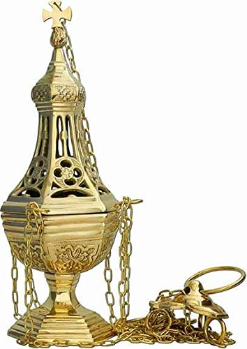 Porte-encens gothique doré en métal brûle-parfum de table