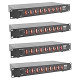 Pyle PDBC70 15 Amp 1800VA Rack Mountable PDU Power Supply Power Strip Surge Protector Extension Cord...