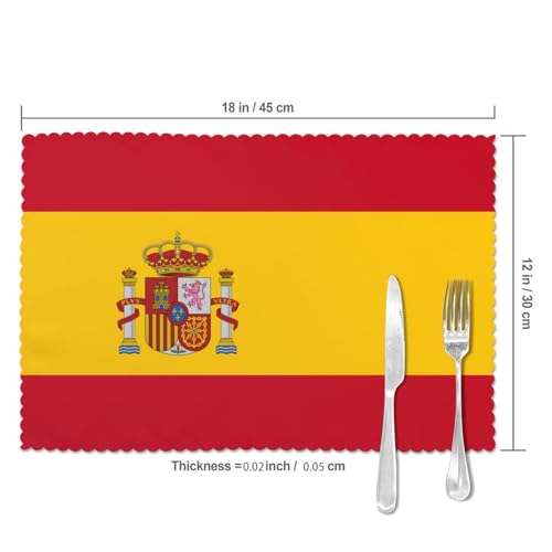 Sets de table drapeau espagnol lavables pour protéger et décorer la table - 6