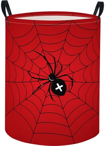 TIBAOLOVER Baby Laundry Basket Baby Nursery Hamper Kids Laundry Basket Toy Storage Bin for Boys Room Decor Gift Baskets for Bedroom Bathroom(Spider Web)