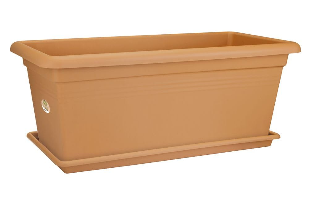 Elho Green Basics Garden Xxl 100cm Fioriera per Piante - Mild Terra | L 44.5 x P 96 x A 39.5 cm | Adatto per uso esterno