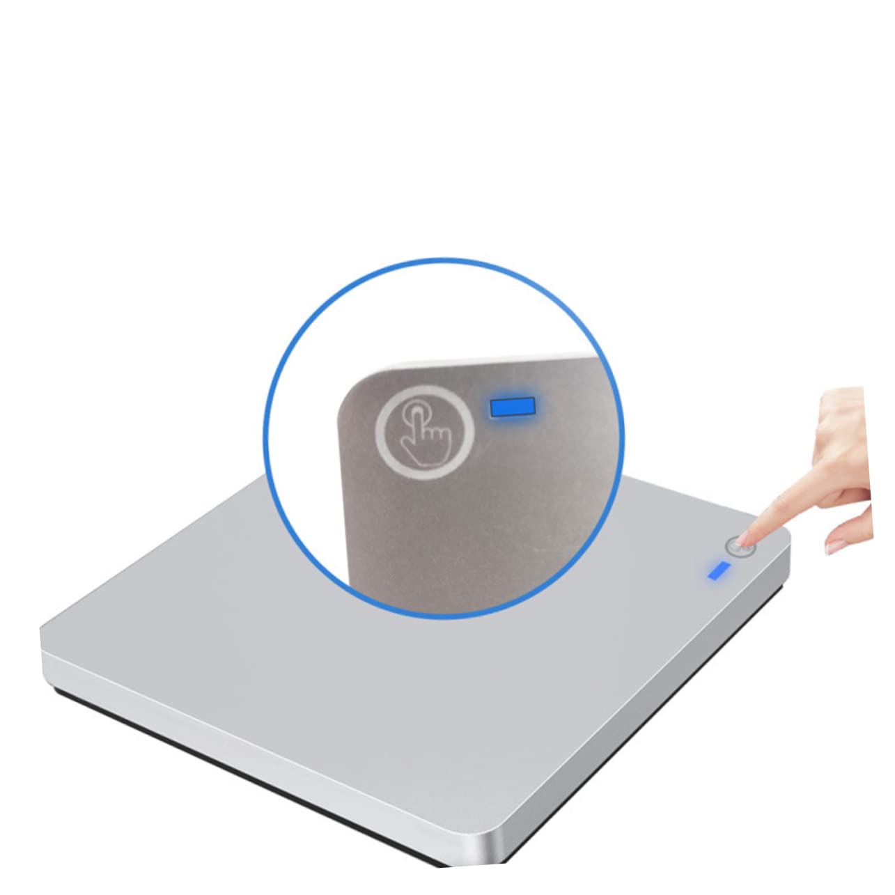 Mipcase Graveur DVD Externe Double Interface Type-c et Usb3.0 Design à Succion, Plastique Argenté, Faible Bruit et Transmission Rapide pour Usage Bureau et Maison