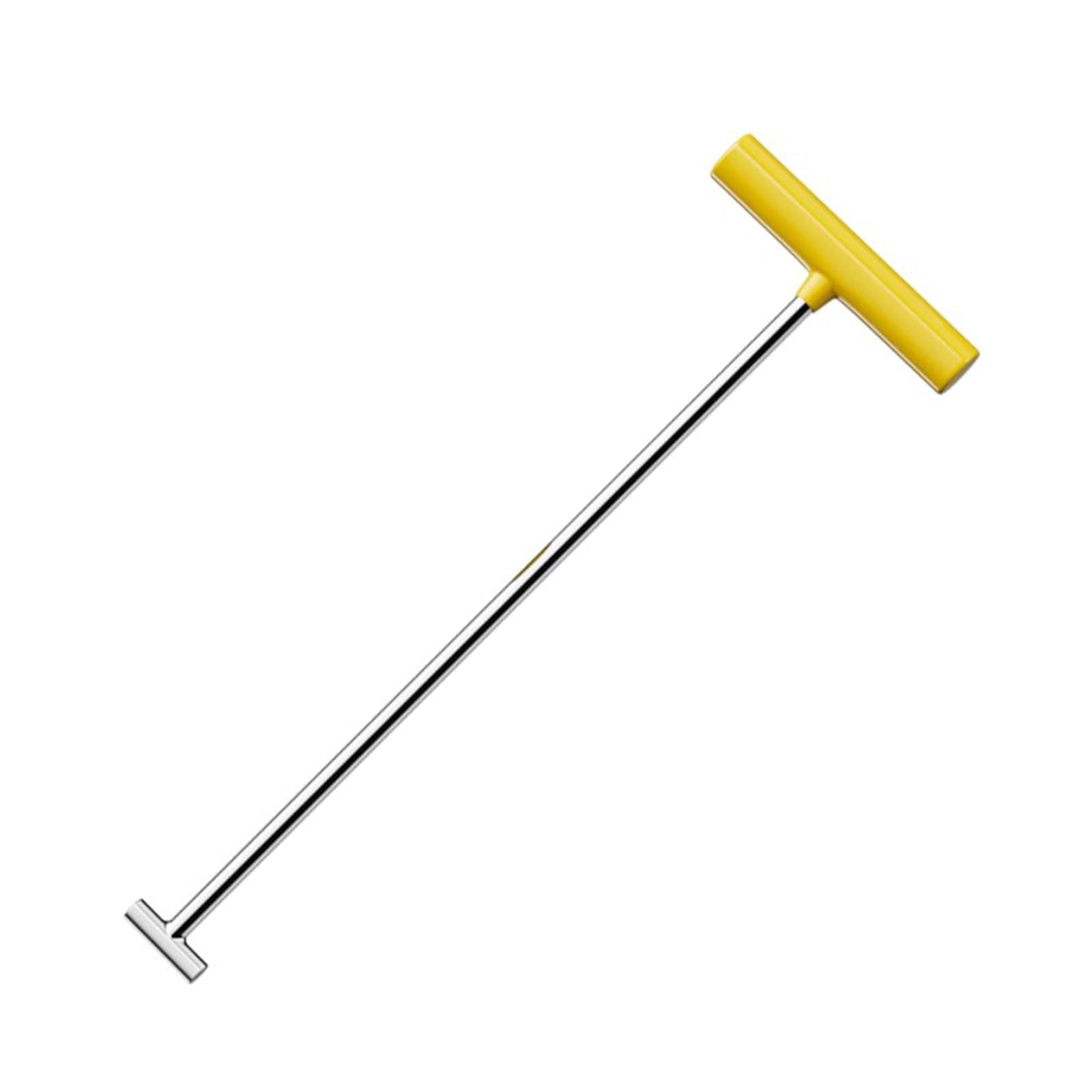WDJBPSH Manhole Cover Hook Lifter with Yellow Handle, Heavy-Duty T- Style Lids Pullers for Drain Cover/Grates/Shutter Doors, Non-Slip Moving Lifting and Pulling Tool(Dia 8mm,L-28cm/11in)