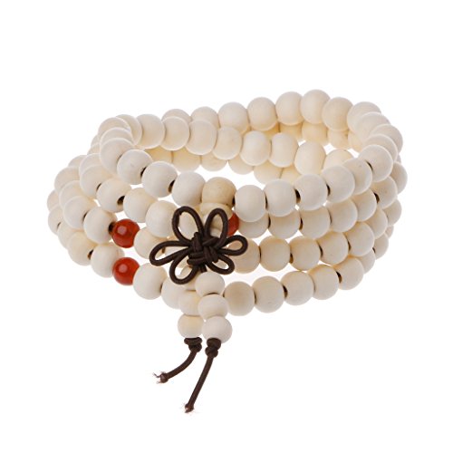 angwang Pulseiras, pulseiras de contas de sândalo natural de 8 mm, 108 contas de , joia de oração de