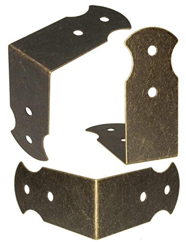 FUXXER 20 x Angle Connectors, Fittings, Furniture Clips, Antique Brass Design, 40 x 17 mm - Image 3