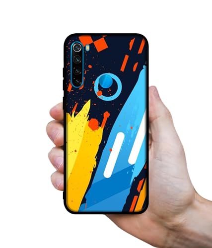 Image of Abstract Stripes Geometric Figures Design Premium 2D Printed Metal Back Case Cover for Mi Redmi Note 8 4G