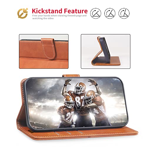 CIVICASE for Samsung Galaxy A42 Wallet Case,Premium Leather Flip Case [RFID Blocking] Credit Card Holder Folio Magnetic Stand TPU Shockproof Cover Color Matching for Samsung A42 (6.6") Brown - image 4