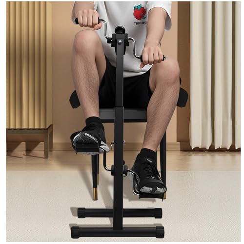 Upper & Lower Limb Rehabilitation Exercise Bike for Seniors & Adults - Home Pedal Exerciser for Arm & Legs Adjustable Seated Leg & Arm Bike for Physical Therapy Stroke & Knee Rehab Equipment Black
