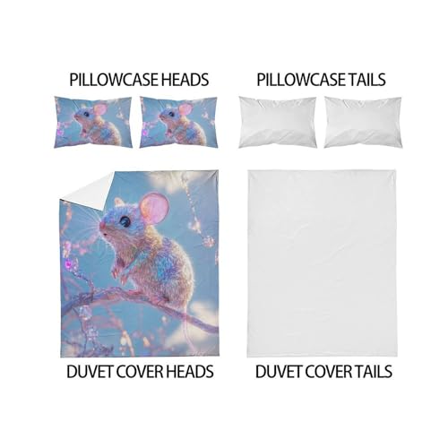 Housse de couette 200x200 zip invisible microfibre 3D souris - 4