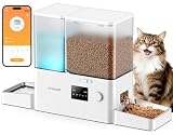 oneisall WiFi Automatic Cat Feeder and Water Dispenser, 2-in-1 Timed Cat Feeder and Gravity-Fed Water System, 36Cups/8.5L Large Capacity Pet Feeder, Easy-Clean Dry Food Dispenser with APP Control