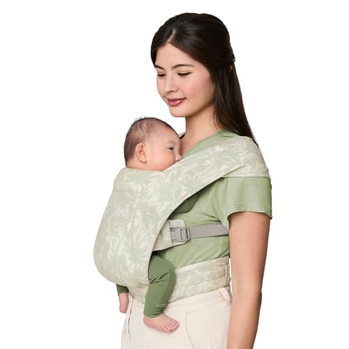 Image of Ergobaby Embrace Baby Carrier Newborn to Toddler - Lightweight Ergonomic Baby Carriers - Cozy Essentials (7-25 Pounds), Ponte Knit, Sage Meadows