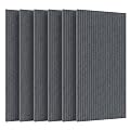 Tao.Space Acoustic 6 Pack Soundproof wall Equidistant Cutting Panels, 47.2” x 23.6” x 0.4” Self-Adhesive Noise Reduction Wall Panels for Office, Home Theater, Recording Studio,Dark Grey