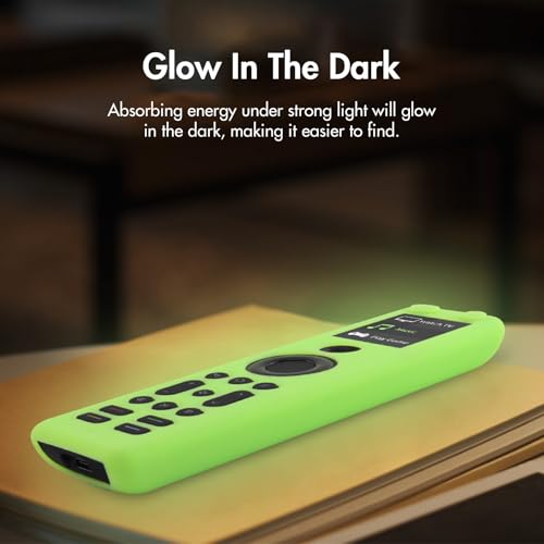 Image of LEFXMOPHY Glow Green Cover for SofaBaton X1S Universal Remote Control Green Silicone Case Replacement with Lanyard