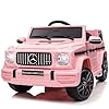 Coche eléctrico Mercedes-Benz G63 para niños 12 V, Coche eléctrico de 2 Puertas con Mando a Distancia de 2,4 GHz, MP3, música, iluminación LED, vehículo, Regalo para niños y niñas, Rosa