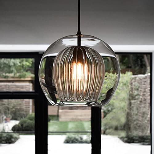Lustre vintage en verre sphérique et suspension loft chic pour restaurant