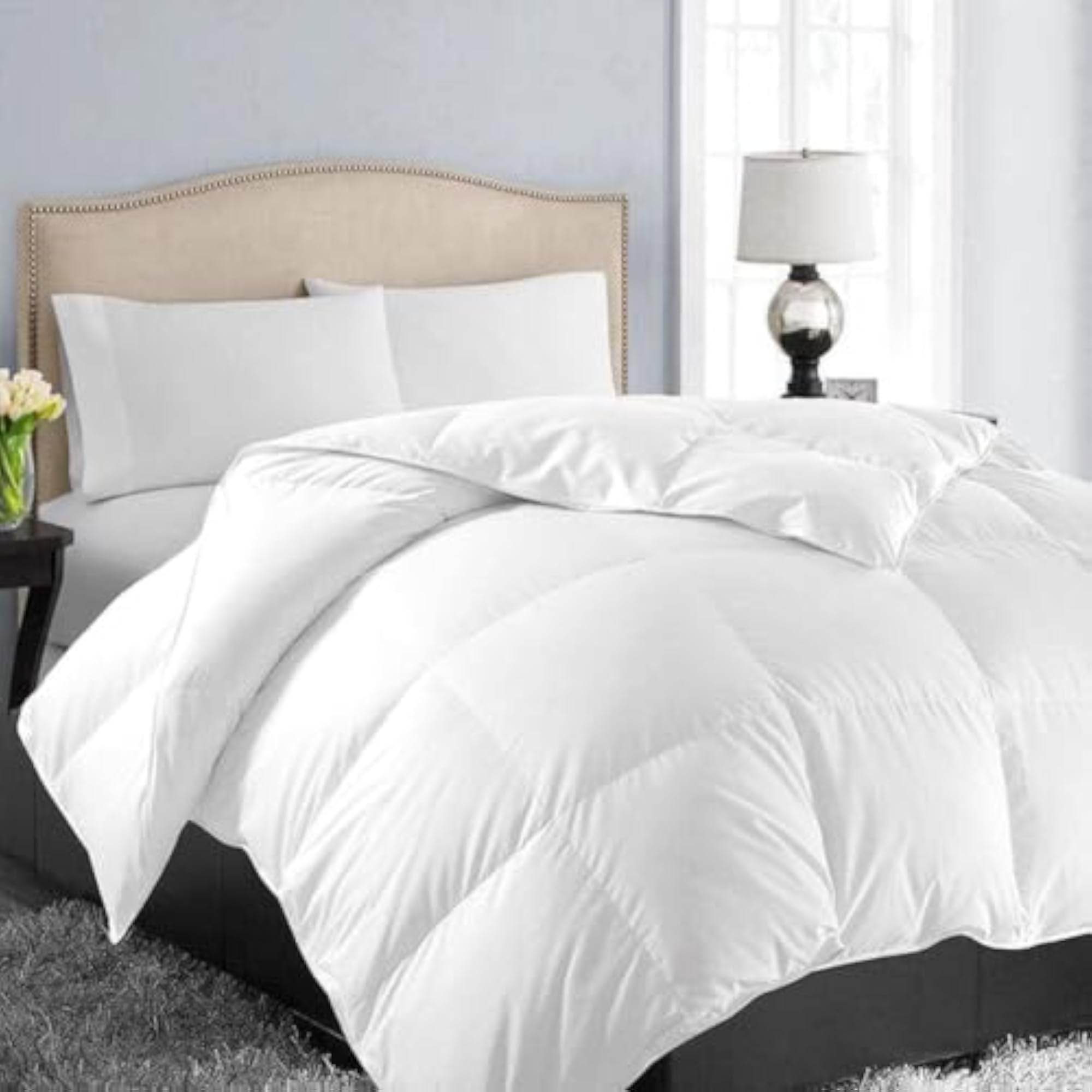 Luxurious 5 Star Hotel Quality Solid White Goose Down & Feather Single Size Comforter