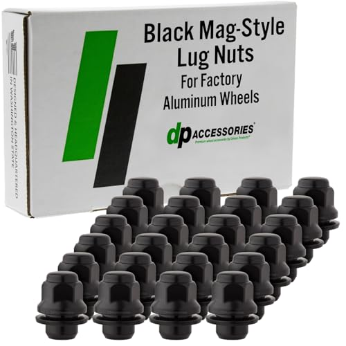 Image of DPAccessories Lug Nuts Compatible with 2016-2023 Toyota Tacoma | Black OEM Style | Factory Aluminum Wheels Only | Set of 24 Wheel Nuts | DTOTAC03F-BK /1