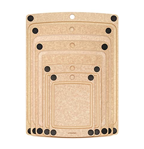 Epicurean All-In-One Cutting Board With Non-Slip Feet And Juice Groove, 17.5" × 13", Natural/Black #TOP4