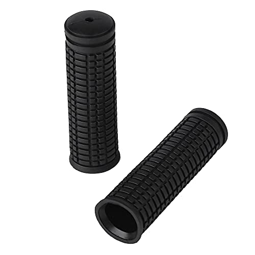 QQ Studio 2X Comfy Non-Slip Textured Rectangular Pattern Comfy Black clingy Bike Grips Fits Many Normal BMX Trick Bikes (4.05in Long, 0.83in Hole Diameter, 1.02in Wide)